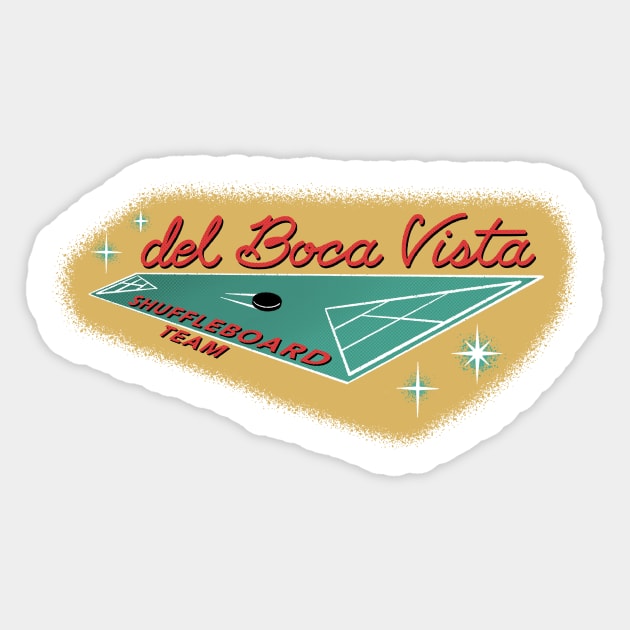 Del Boca Vista Shuffleboard Team Sticker by CKiefer_Draws